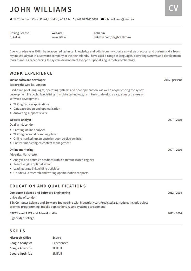 Contoh CV Gratis Contoh CV Gratis