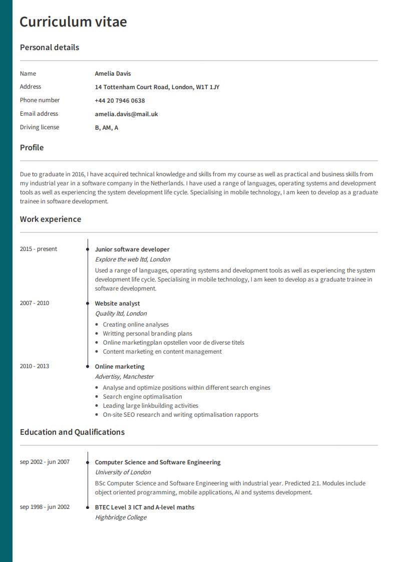 Buat CV Profesional - Cepat Dan Mudah Dengan Pembuat CV Kami - CVmaker ...